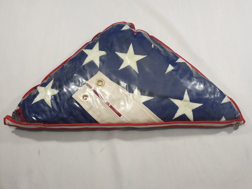 Vintage 70s Valley Forge Best Cotton American Flag 5x9.5 Maberry Funeral Home